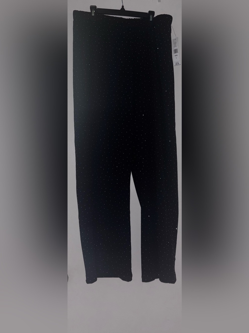 Black pants with Tiny glitter Dot Pattern